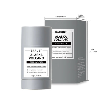 SKINTIFIC Alaska Volcano Pore Clay Stick Cleansing Blackhead Remover Face Mask Stick with Natural Clay Gentle Exfoliating Smoothing Skin Non-Drying Skincare